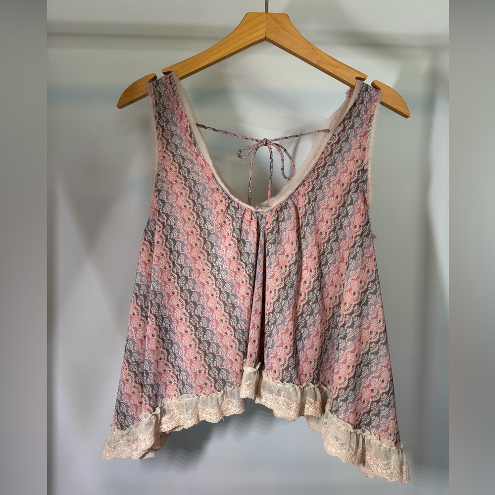 Free People Pink and Purple Flowy Tank